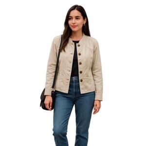 Mossimo 100% Cotton Jacket Women’s 18W – Beige Button Front Utility Streetwear